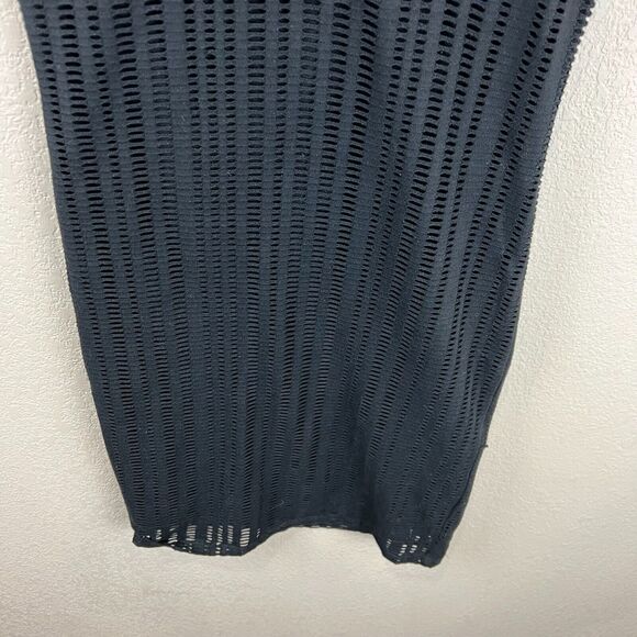 T by Alexander Wang Mesh Overlay Black Bodycon Dress XS LBD Edgy - Picture 5 of 11